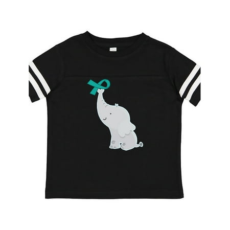 

Inktastic Ovarian Cancer PCOS Teal Ribbon Awareness Gift Toddler Boy or Toddler Girl T-Shirt