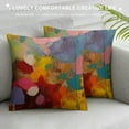 thumbnail image 3 of Nawypu  Multicolor Abstract Decorative Pillow Covers, Artist Multicolor Oil Abstract Art Decorative Throw Pillow Covers Solid Burlap Cushion Covers for Bed Couch Sofa Bench Car, 3 of 5