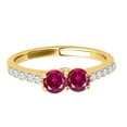thumbnail image 2 of Mauli Jewels Rings for Women 1.10 Carat Two Stone Diamond And Ruby Ring Prong-Setting 14k Yellow Gold, 2 of 6