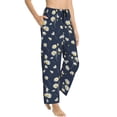 thumbnail image 2 of Naloa Daisies Flowers Print Women’s Ultra-Soft Comfy Pajama Lounge Pants with Pockets & Drawstring, 2 of 8