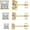 B-Yellow Gold-3/5/7MM, variant on Leander 4-Pair 316L Stainless Steel Earring Set, 3-6mm Hypoallergenic Princess Cut Cubic Zirconia Square Stud Earrings, Suitable for Men and Women