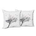 thumbnail image 6 of Ambesonne White Throw Pillow Cover 2 Pack, Tree Flying Birds, 16", Black White, 6 of 6
