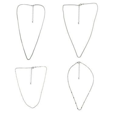 4 Piece Silver Tone Multi Chain Necklaces