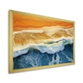 thumbnail image 2 of Designart "Aerial View of Beach in Blue and Orange II" Coastal Framed Wall Art Decor - Coastal Blue Coastal Beach Hallway Framed Wall Art Decor, 2 of 6