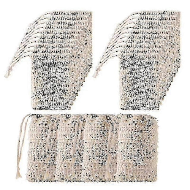 50pcs Shower Bath Sisal Soap Bag Exfoliating Soap Saver Pouch Holder - Pjun