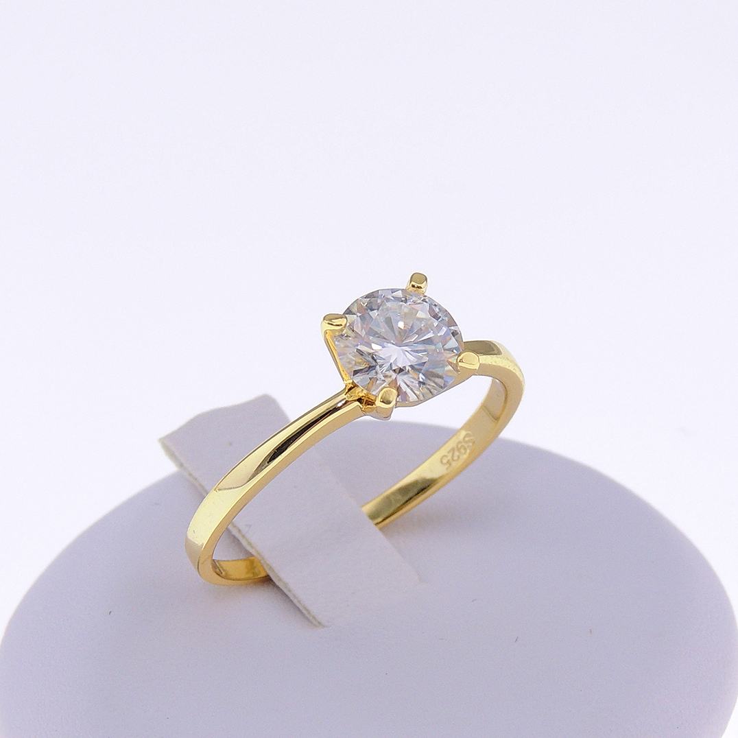 Amore Solitaire Engagement Ring for Women Moissanite Sterling Silver Ginger Lyne Collection