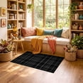 thumbnail image 2 of ODIKA 3'x5' Ultra-Soft Throw Mat, Checkered Crosshatch Surface With Border Frame None Washable, Bare feet friendly, Easy Care Indoor rug for Bedside, Vanity, 2 of 7