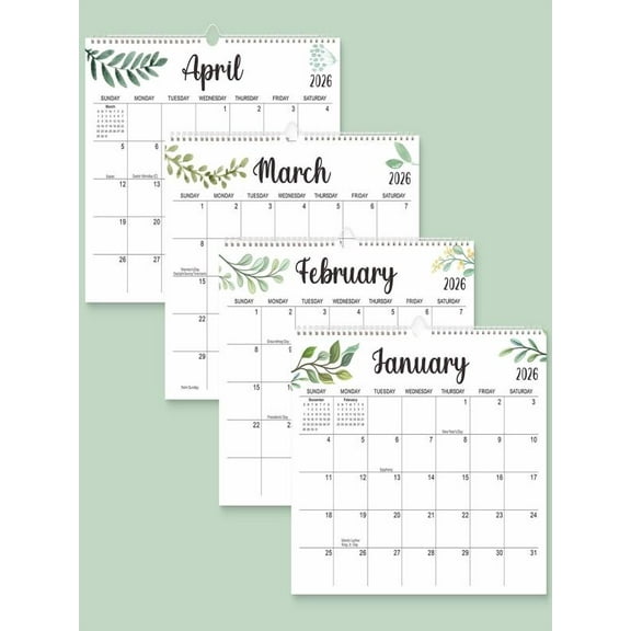 2026 New Upgrade 2026 Year Wall Calenda 2026 Floral Wall Calendar with Thick Paper,12-Month Calendar for Home or Office