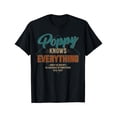 thumbnail image 2 of Camiseta de algodón de cuello redondo, corte regular, manga corta, estampado geométrico, 95 % algodón, 5 % elastano, elasticidad media, con estampado "Poppy lo sabe todo", para uso diario y casual, pa, 2 of 7