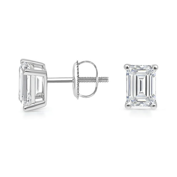 14KT 2CTTW Emerald Stud Earrings