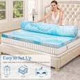 thumbnail image 5 of Mattress Topper - 3 Inch Memory Foam Mattress Topper Twin XL Cooling Gel Infusion - Ripple Blue KING - 3 Inch, 5 of 5