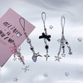 thumbnail image 4 of 4 piezas lindos colgantes de teléfono estéticos Y2K para teléfono celular correa rosa fresa mariposa estrella teléfono encanto Y2K accesorios para bolsa de teléfono llavero Airpods cámara colgantes d, 4 of 4