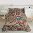thumbnail image 2 of Homewish Abstract Boho Geometric Full Size Comforter Sets,Vintage Bohemain Bedding Comforter Set,Colorful Patchwork Plaid Bedding Sets For Kids,Ultra Soft Home Decor Reversible,3-Piece, 2 of 8