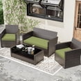 thumbnail image 5 of Snubbull 3 Pack Outdoor Replacement Cushions for 4-Seater Wicker Rattan Loveseat Sofa Chair Patio Furniture, 36 x 18 x 3,18 x 18 x 3, Light Green, 5 of 7
