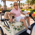 thumbnail image 3 of Golf Cart Seat Covers for 2 Seater,White Daisy Microfiber Cart Seat Towel Blanket,Spring Flowers Watercolor Floral Beige Absorbent Breathable Non Slip Bench Seats Protector for Golf Course 51"x31", 3 of 9