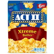 Act II Xtreme Butter Microwave Popcorn, 2.75 oz, 6 Count