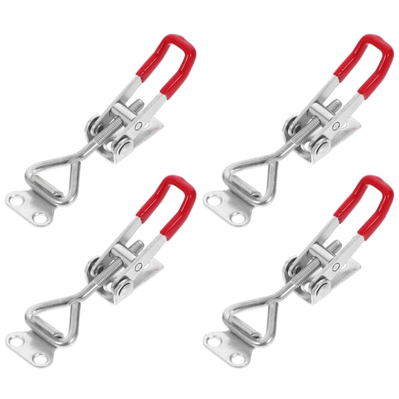 HEMOTON 4-Piece Heavy Duty Toggle Latch Clamp Set with Adjustable Pull Hasp Latches