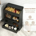 thumbnail image 5 of JOIVI Large Potato Storage Wood Bin, Wooden Bread Storage Bins with Removable Drawer & 4 Doors, 31'' Onion Organizer with Grocery Section, Vegetable Organization Cabinet for Kitchen, Black, 5 of 9