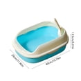 thumbnail image 3 of HOARBOEG Semi-Enclosed Cat Litter Box with Top Entry Lid and High Sides, Odor Control Covered Kitty Litter Pan with Scoop Filter for Anti Scatter, Indoor Cat Toilet Blue, 3 of 6