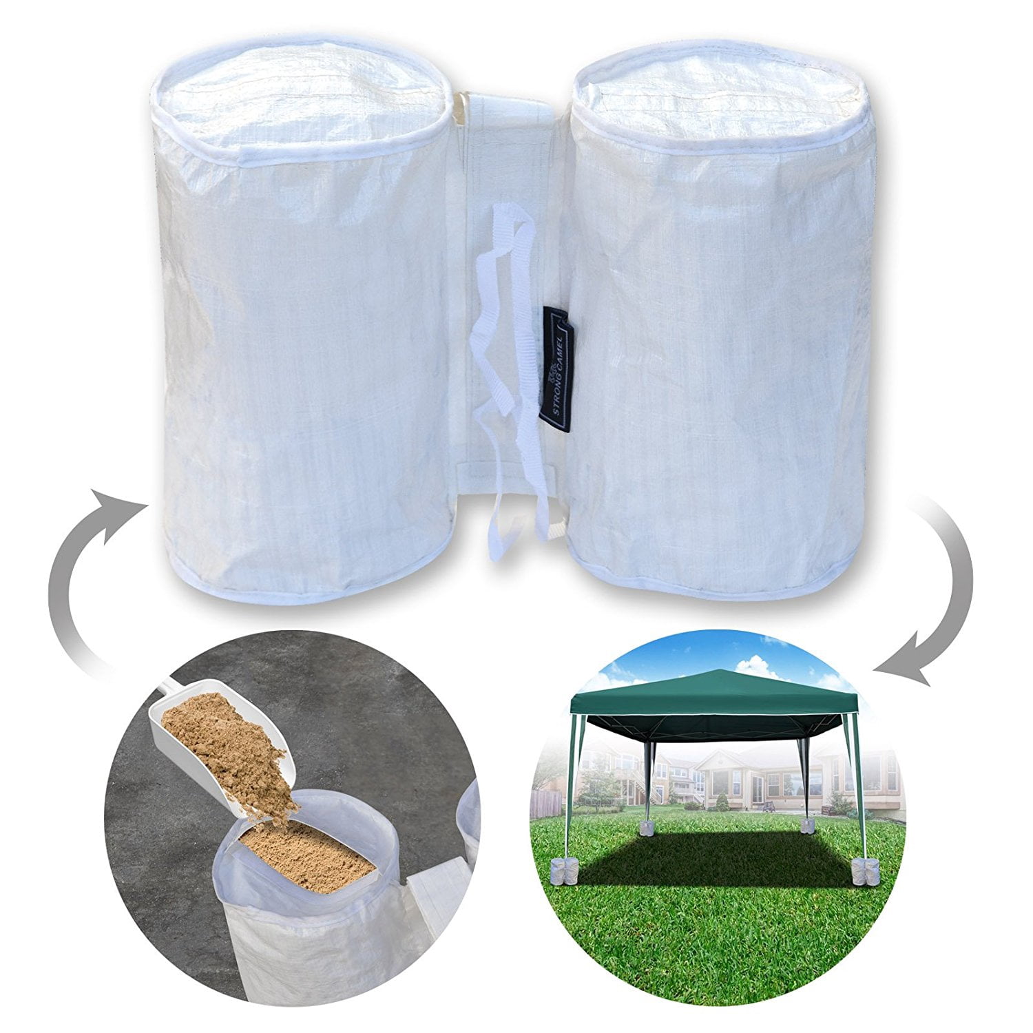 Sunrise Umbrella 22 lbs White Sand Bag Outdoor Canopy Weights (4 Count)