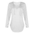 thumbnail image 2 of Femmes Casual V Cou Manches Longues T-Shirt à Manches Longues Chemisier Tops, 2 of 6