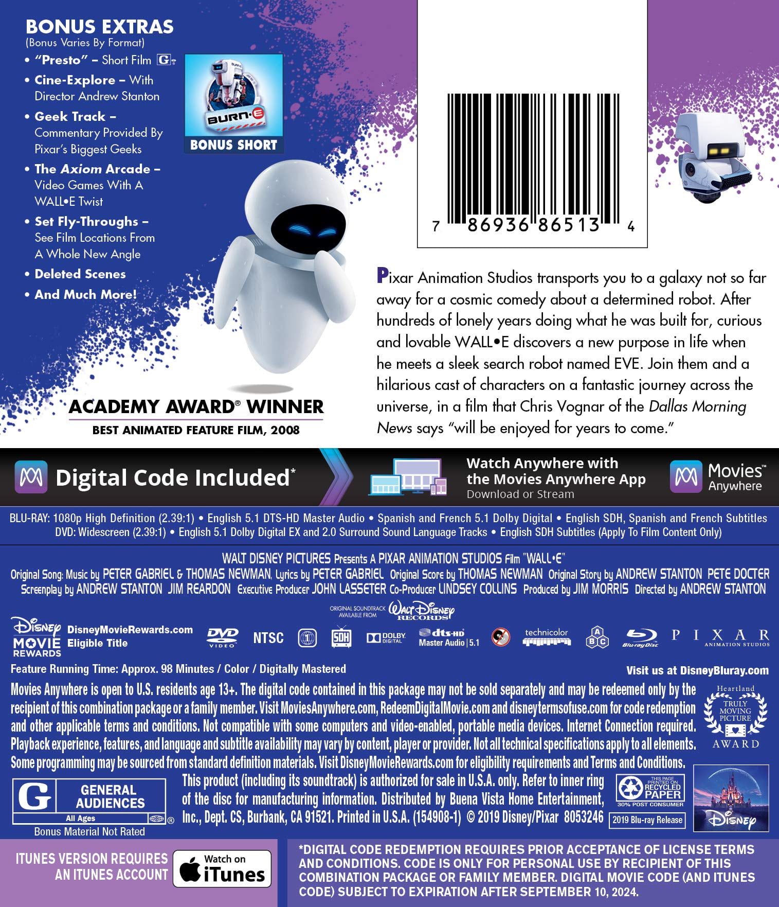 Walt Disney Pictures Wall-E [BLU-RAY]