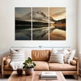 thumbnail image 2 of Elephant Stock Lake At Sunset Wall Art - Horizontal Multi Panel Canvas - 3 Pieceliving Room Wall Decor - Photography Nature Multi Panel - Brown And Gray Decor - 65" x 42", 2 of 8