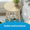 thumbnail image 3 of LEDREM Compact Two-Tier Round Accent Table, Tapered-Leg Side Table with Curved Accents, Holds 198lb, Quick Assembly, Space-Saving Small Sofa Table, 3 of 6