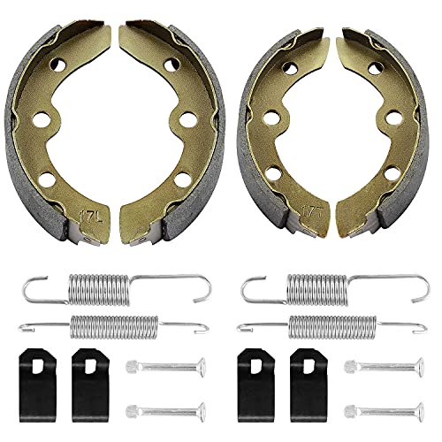 LEAPGOMAX Club Car Brake Shoes and Spring Kit for DS G&E 1995-up (Automatic Adjust)& Precedent 1018232-01 Golf Cart Replacement Brake Shoe Pads (2 Short & 2 Long)