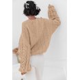 thumbnail image 4 of PRETTYGARDEN Womens Sweaters Spring 2025 Cable Knit Long Sleeve Crewneck Oversized Sweater Chunky Pullover Loose Outfits, 4 of 7