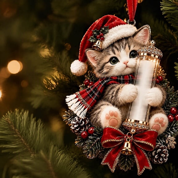 LEVEO Christmas Cute Animal Cash Gift Ornament,Cute Animal Hold Christmas Cash Ornament,Acrylic Holiday Money Holder,Christmas Cash Gift Ornament,Xmas Tree Pendant Wreath for Holiday Party(#I)