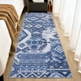 thumbnail image 2 of HOMERRY Runner Rug 2' x 6' Washable Vintage Bohemian Patterns Hallway Runner Entryway Carpet for Doorway Bedside, Blue, 2 of 6