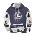 thumbnail image 1 of Sudadera con capucha para hombre, informal, con cordón, estampado navideño, deportiva, blusa de poliéster, 1 of 4