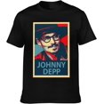 thumbnail image 1 of T-Shirt pour Hommes Johnny Depp Col Rond T-Shirt Manches Courtes Tee T-Shirt Graphique sous-Maillots, 1 of 8