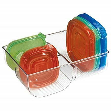 Mdesign Food Storage Container Lid Holder 3 Compartment Plastic