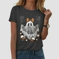 thumbnail image 2 of TTUHYWXI Halloween Shirts Women 2025,Cute Spooky Season Fall Graphic Funny Tees Ghost Print T-Shirt Tops (Grey, XXL), 2 of 5