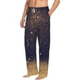 thumbnail image 3 of Kdxio Gold Black Glitter Print Men's Sleep Pajama Pant Lounge Pants with Pockets, 3 of 8