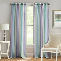 Spectrum Lilac - Turqouise Solid Modern Window Curtain Panel: 50" x 84", Rod Pocket Panel