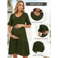 thumbnail image 2 of Women's Summer Maternity Dress Ruffle Short Sleeve Maternity Clothes, 2 of 5