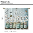 thumbnail image 5 of Teal Daisy Farmhouse Floral Kitchen Curtains Rustic Flower Small Short Cafe Window Curtains Country Wooden Barn Inspirational Bathroom Window Drapes Treatment Tier Curtains (27.5x39 Inch), 5 of 6