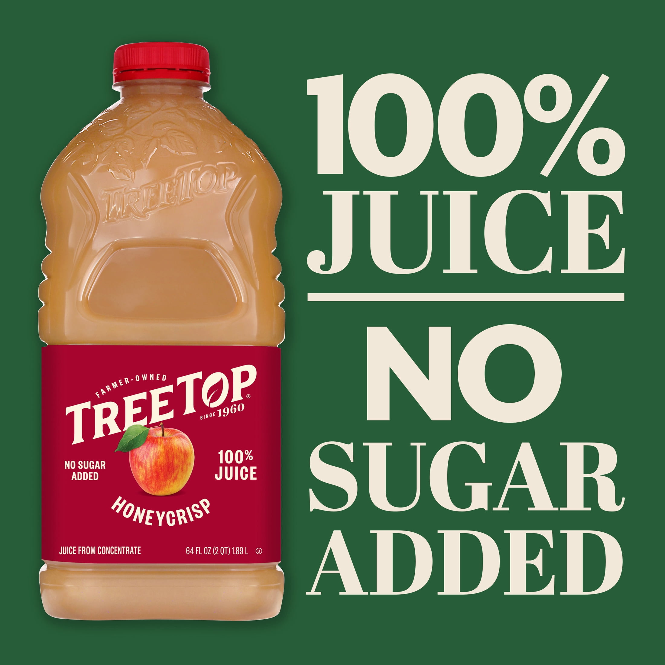 (8 pack) Tree Top 100% Apple Juice, Honeycrisp, 64 fl Oz