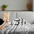 thumbnail image 3 of Love What You Do Soft Flannel Fleece Blanket, Hand Drawn Monochrome Message with Leaves on Striped Backdrop, Cozy Plush for Indoor and Outdoor Use, 50" x 70", Charcoal Grey and White, by Ambesonne, 3 of 5