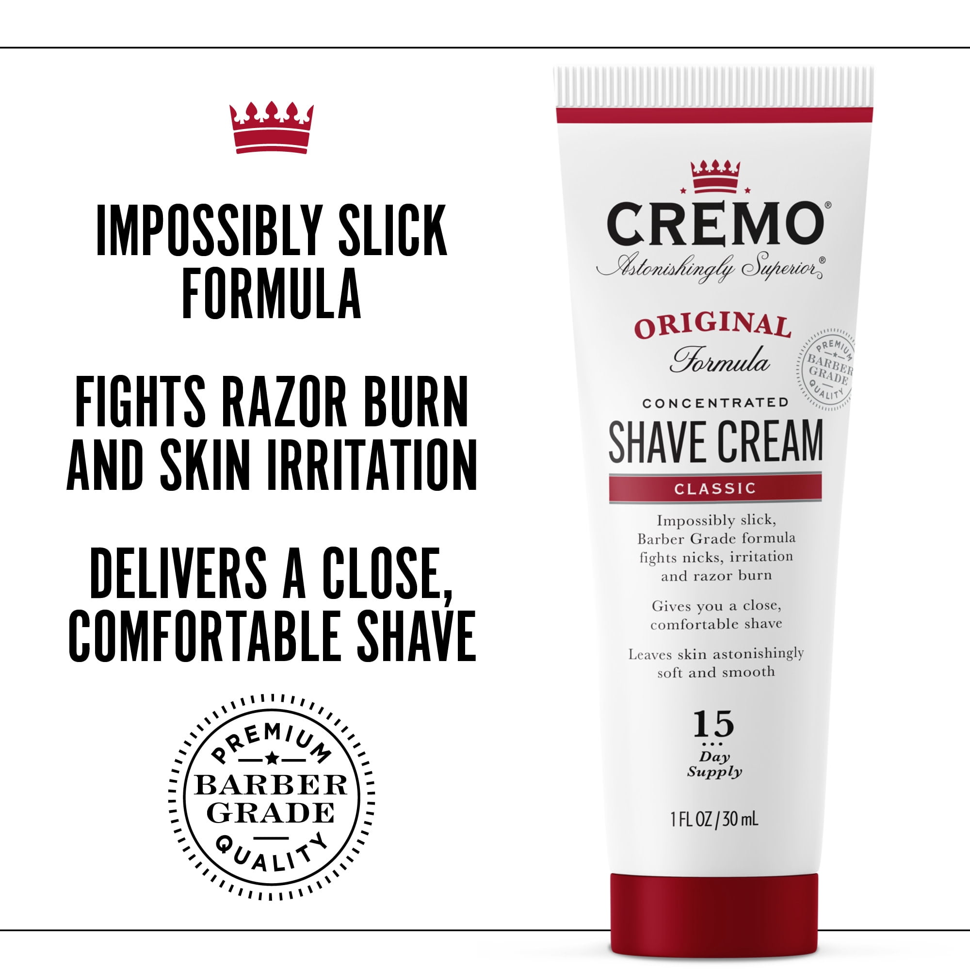 Cremo Original Shave Cream, Classic Scent, 1 oz.