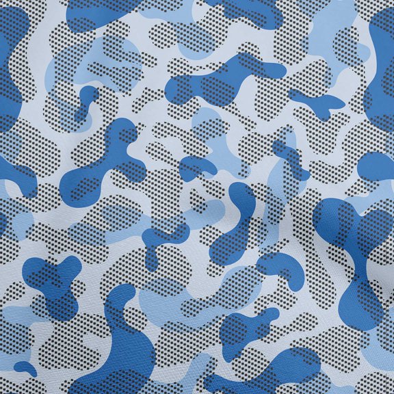oneOone Cotton Poplin Twill Medium Blue Fabric Abstract Sewing Fabric By The Yard Printed Diy Clothing Sewing Supplies 56 Inch Wide