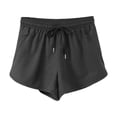 thumbnail image 5 of KPOPLK Womens High Waisted Running Shorts Quick Dry Athletic Workout Shorts with Mesh Liner Zipper Pockets Size XXL,Black, 5 of 7