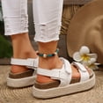 thumbnail image 7 of CAICJ98 Sandals for Women Platform Wedge Sandals Open Toe Slingback Sandals Adjustable Double Strap Beach Sandals White,11, 7 of 7