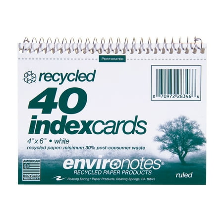 WB INDEX CARDS 4"x6" RULED PERF RECYCLED