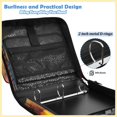 thumbnail image 4 of Neon Cats Printed Zipper Binder with Handle&Shoulder Strap 2 inch 3 Ring 500+300 Sheet Capacity File Folder Organizer, 4 of 8