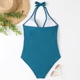 thumbnail image 3 of Aayomet One Piece Swimsuit Women V One Control Pieces Bathing Tummy Ruched Swimsuits Neck Swimwears (Navy, XL), 3 of 5
