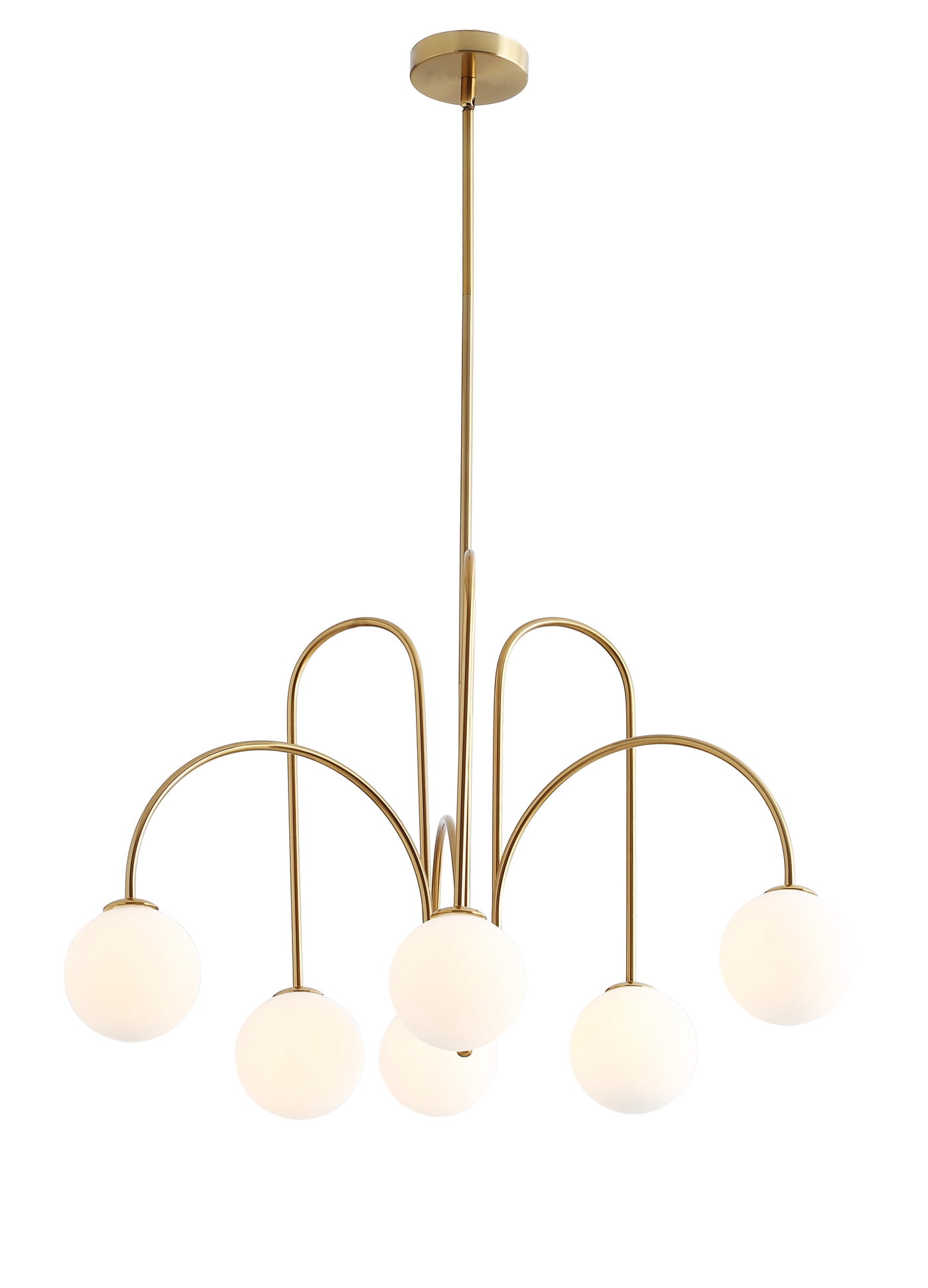 Aiwen 6 Lights Opal Glass Globe Shade Chandelier Pendant Light Stylish Exquisite Lamp Fixture